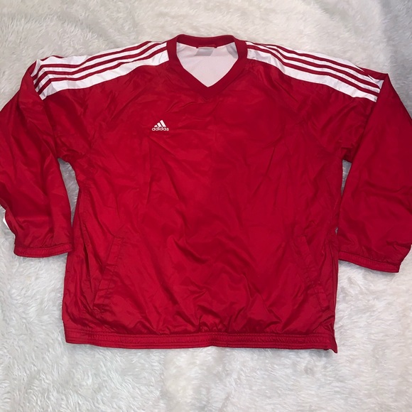 adidas red and white sweatshirt